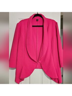 SHEIN Vibrant Pink Open Front Blazer 3XL